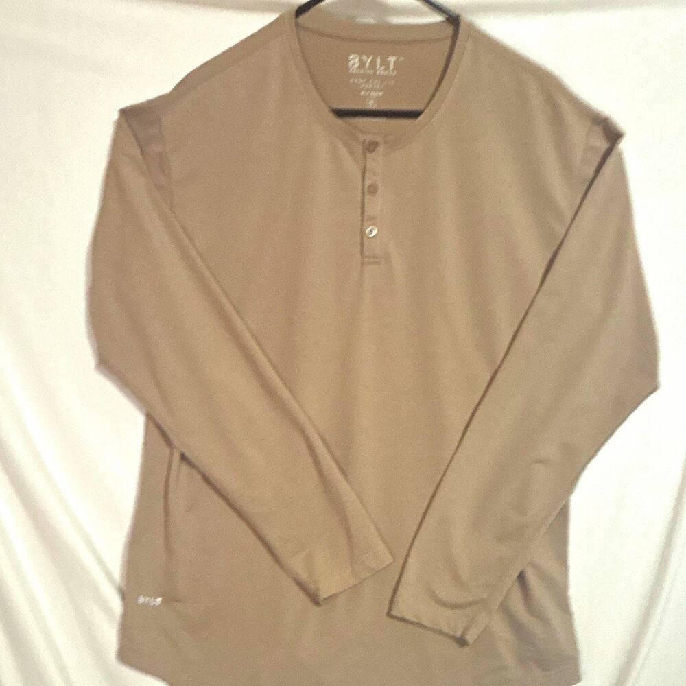 BYLT Premium Basics Drop Cut L/S Henley T-Shirt BYLT Blend Beige XL